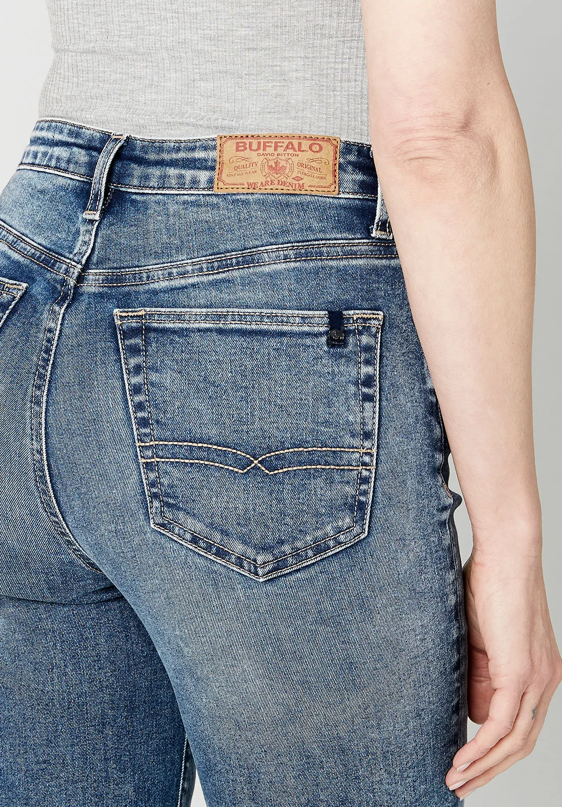 High Rise Straight Jayden Women's Jeans in Stonewashed - BL15836 sold by Buffalo David Bitton product image thumbnail 4