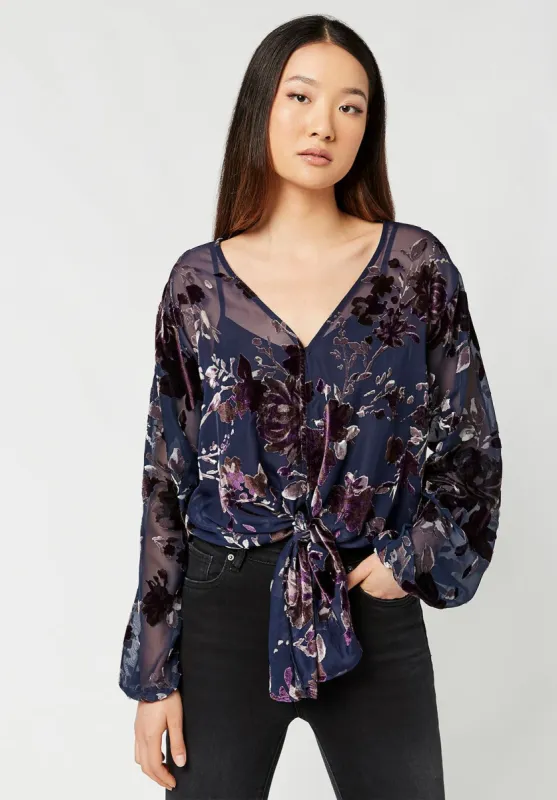 Burnout Print Samantha Blouse - WT1602 sold by Buffalo David Bitton