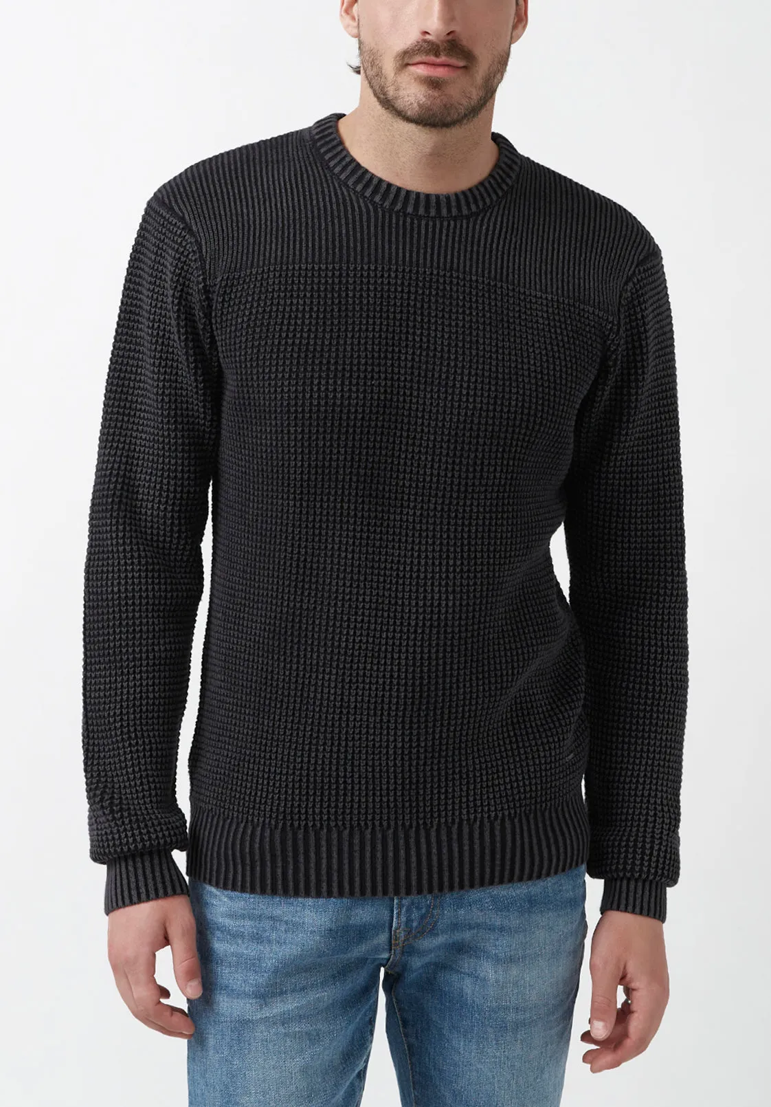 Washy Men’s Sweater in Black - BM24184 sold by Buffalo David Bitton