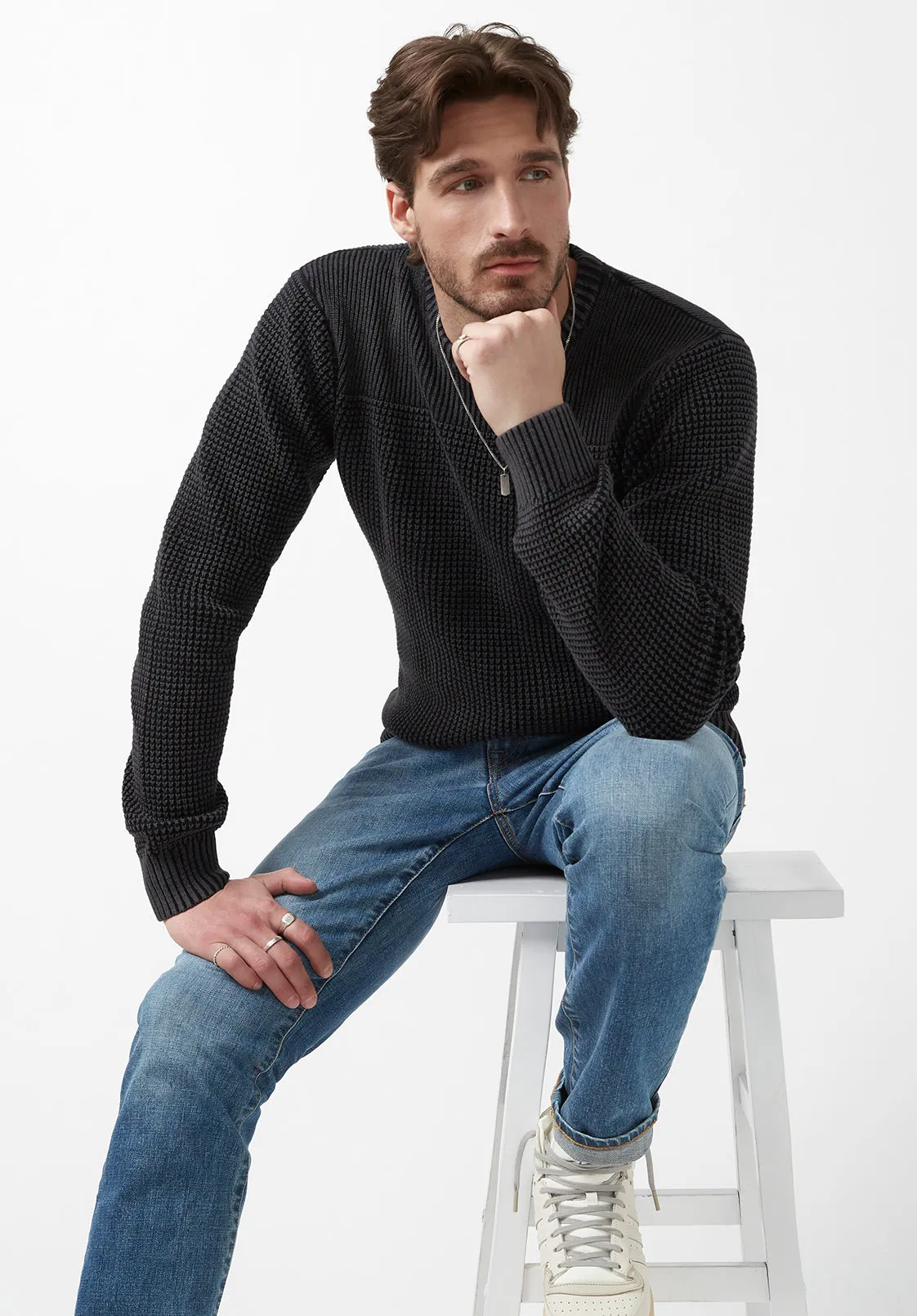 Washy Men’s Sweater in Black - BM24184 sold by Buffalo David Bitton product image thumbnail 5