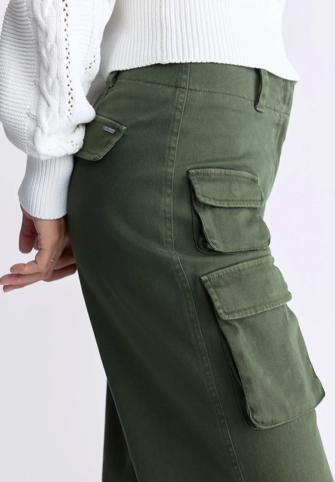 Fellie Women's Cargo Pants, Dark Green - WB0008F sold by Buffalo David Bitton product image thumbnail 5