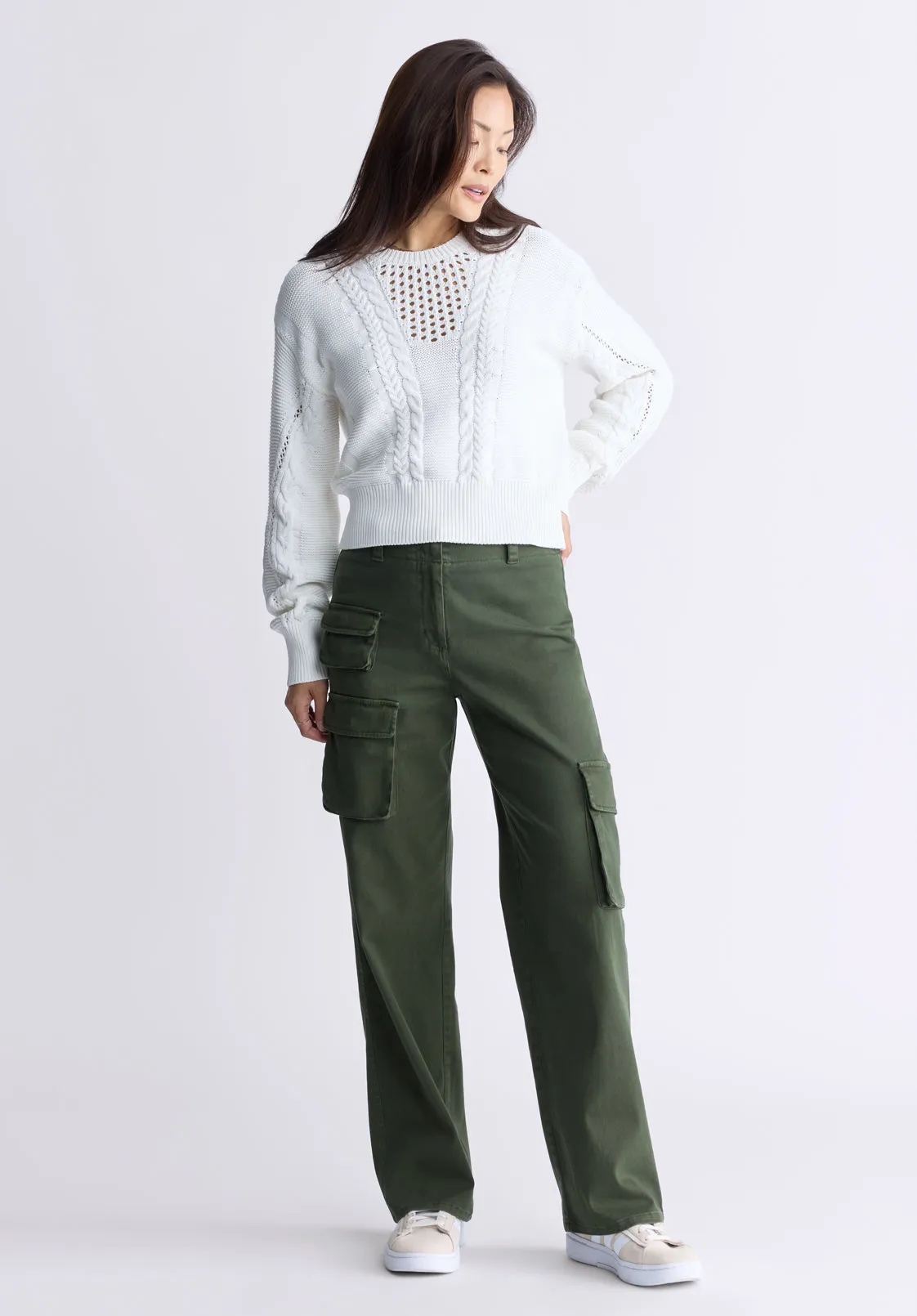 Fellie Women's Cargo Pants, Dark Green - WB0008F sold by Buffalo David Bitton product image thumbnail 4