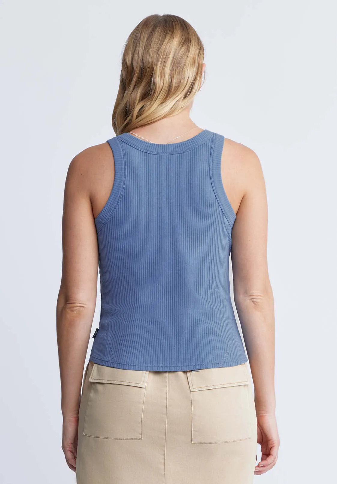 Regine Women’s Ribbed Tank Top in Riviera Blue - KT0119P sold by Buffalo David Bitton product image thumbnail 4