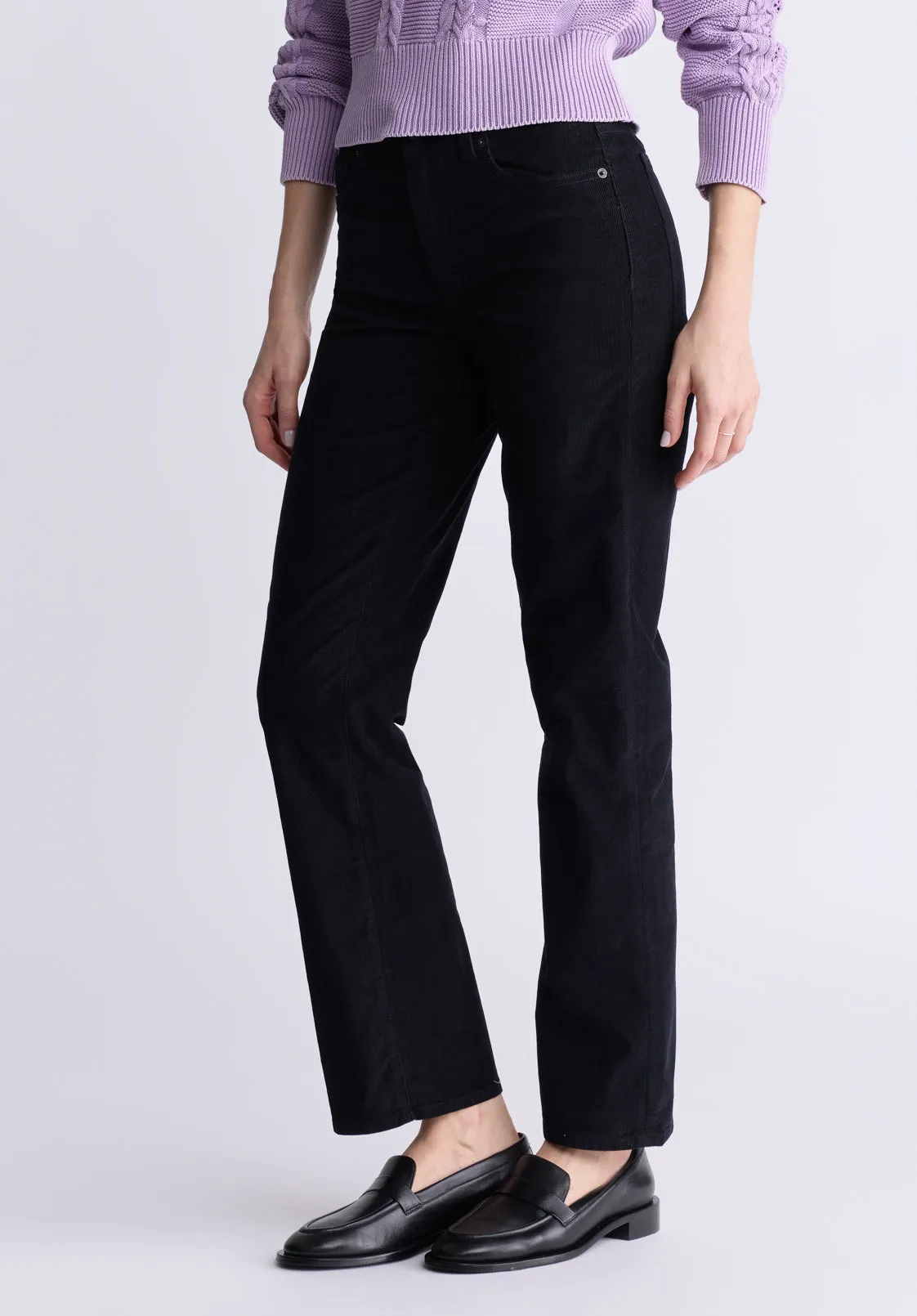 Mid Rise Straight Mary Women's Pants, Rinse Washed Black - BL16007 sold by Buffalo David Bitton product image thumbnail 4