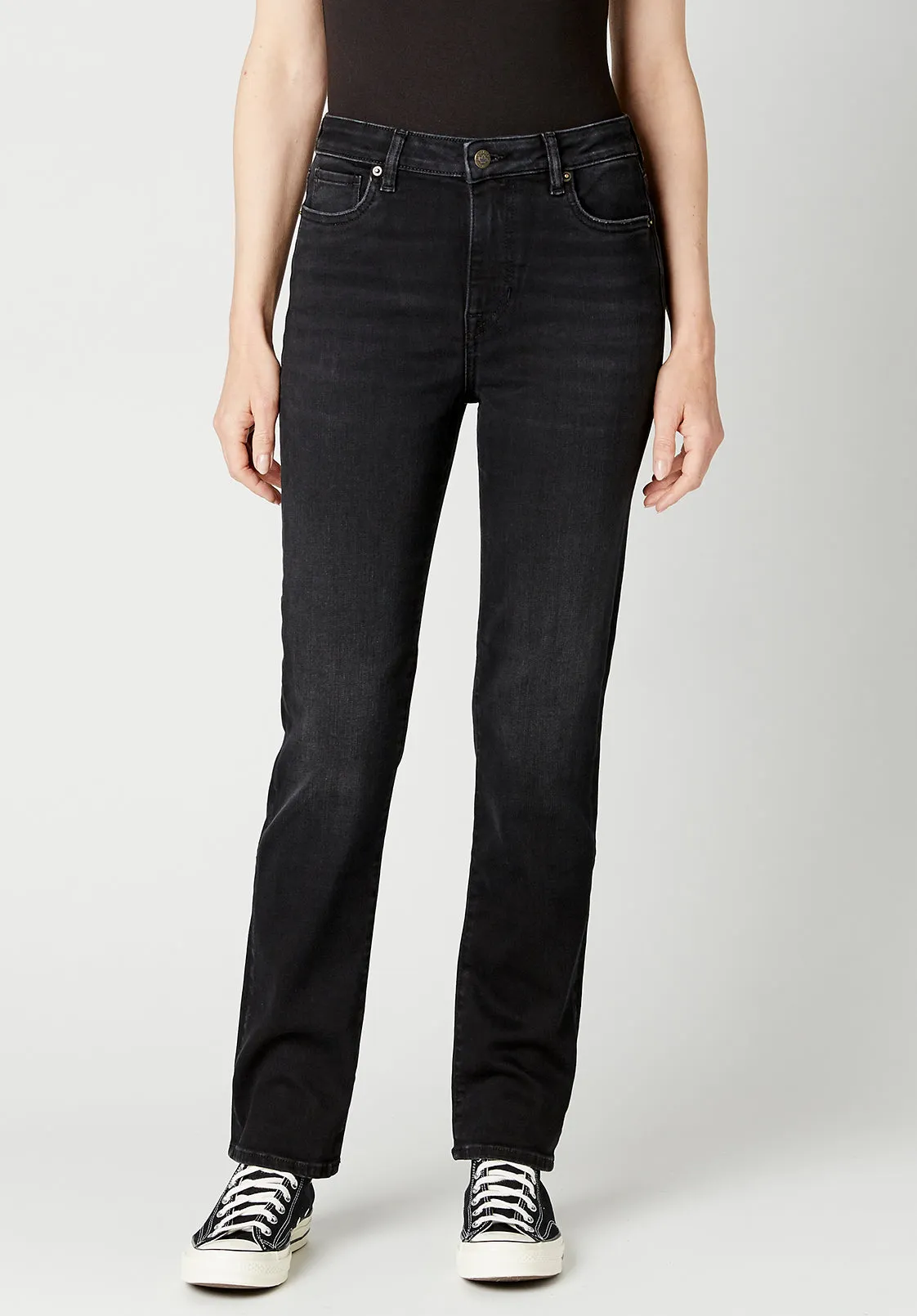 High Rise Straight Jayden Women's Jeans in Faded Black - BL15834 sold by Buffalo David Bitton