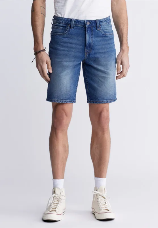 Relaxed Straight Dean Men's Denim Shorts in Contrast Blue - BM22953 sold by Buffalo David Bitton