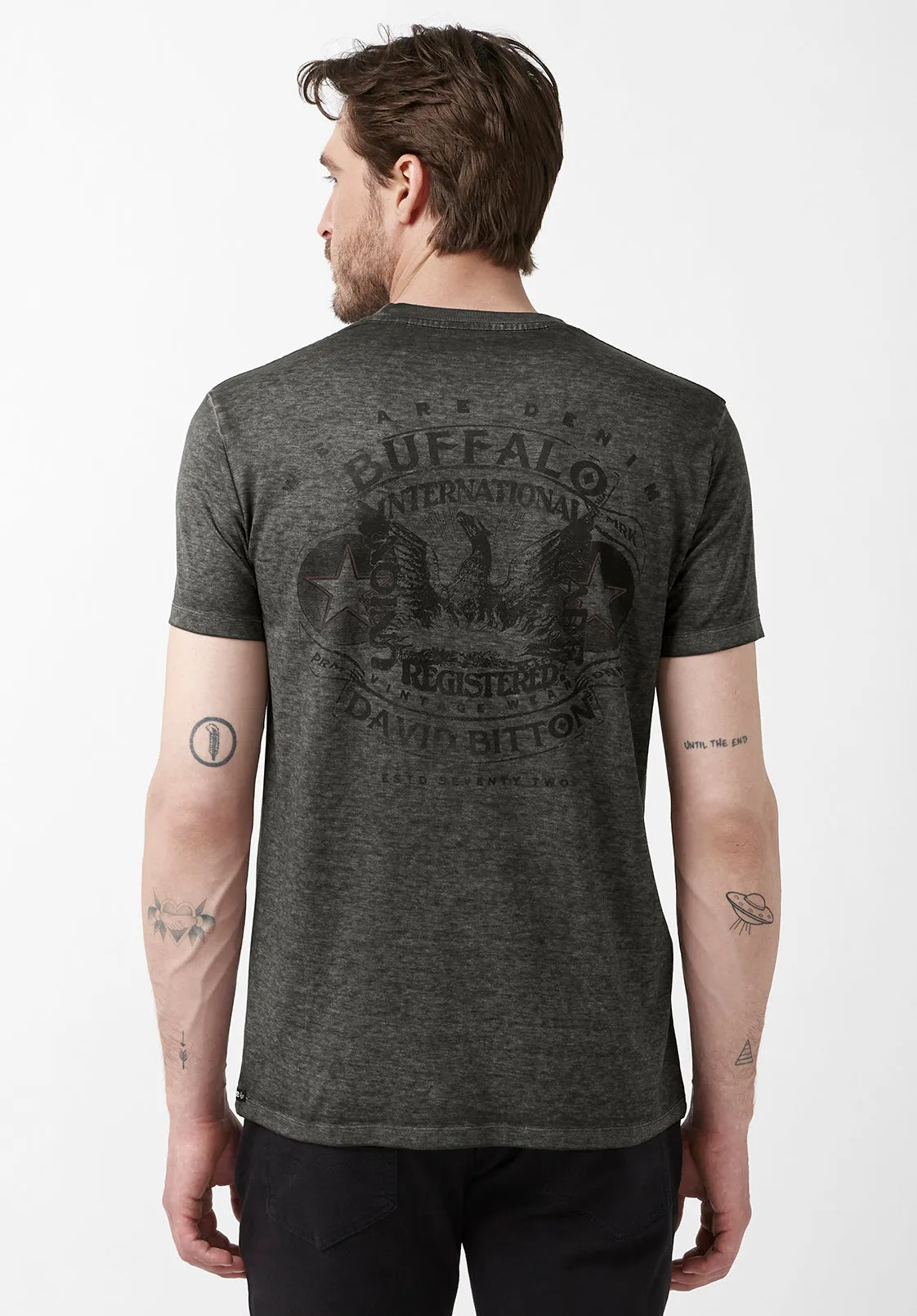 Tamen Men’s Short-Sleeve T-Shirt in Grey - BM24181 sold by Buffalo David Bitton product image thumbnail 3