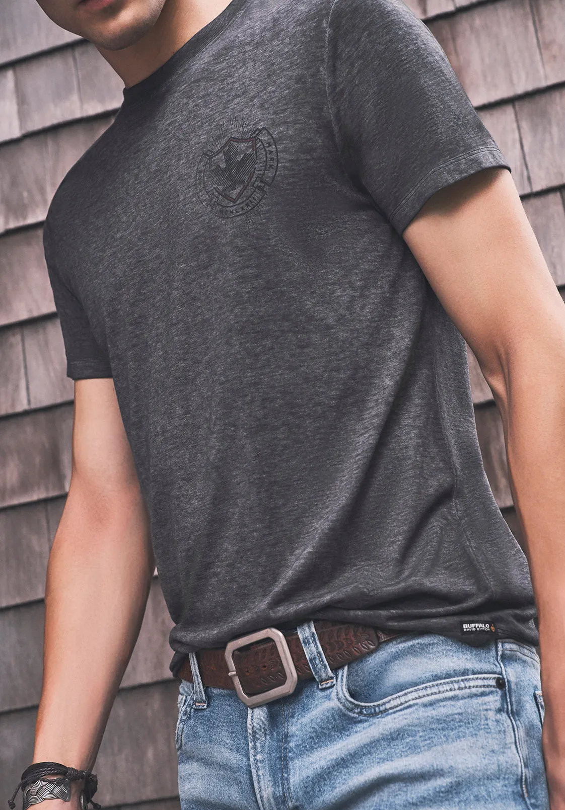 Tamen Men’s Short-Sleeve T-Shirt in Grey - BM24181 sold by Buffalo David Bitton product image thumbnail 2