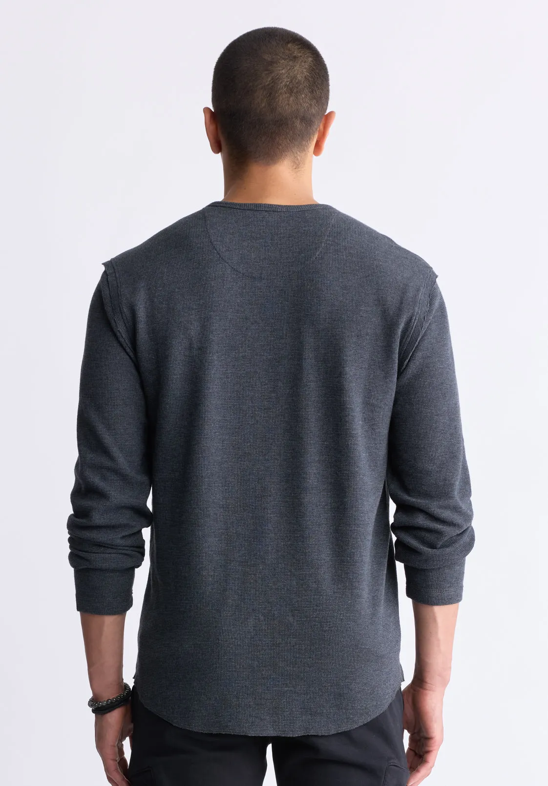 Kipato Men's Long-Sleeve Henley Top, Black - BM24434 sold by Buffalo David Bitton product image thumbnail 4