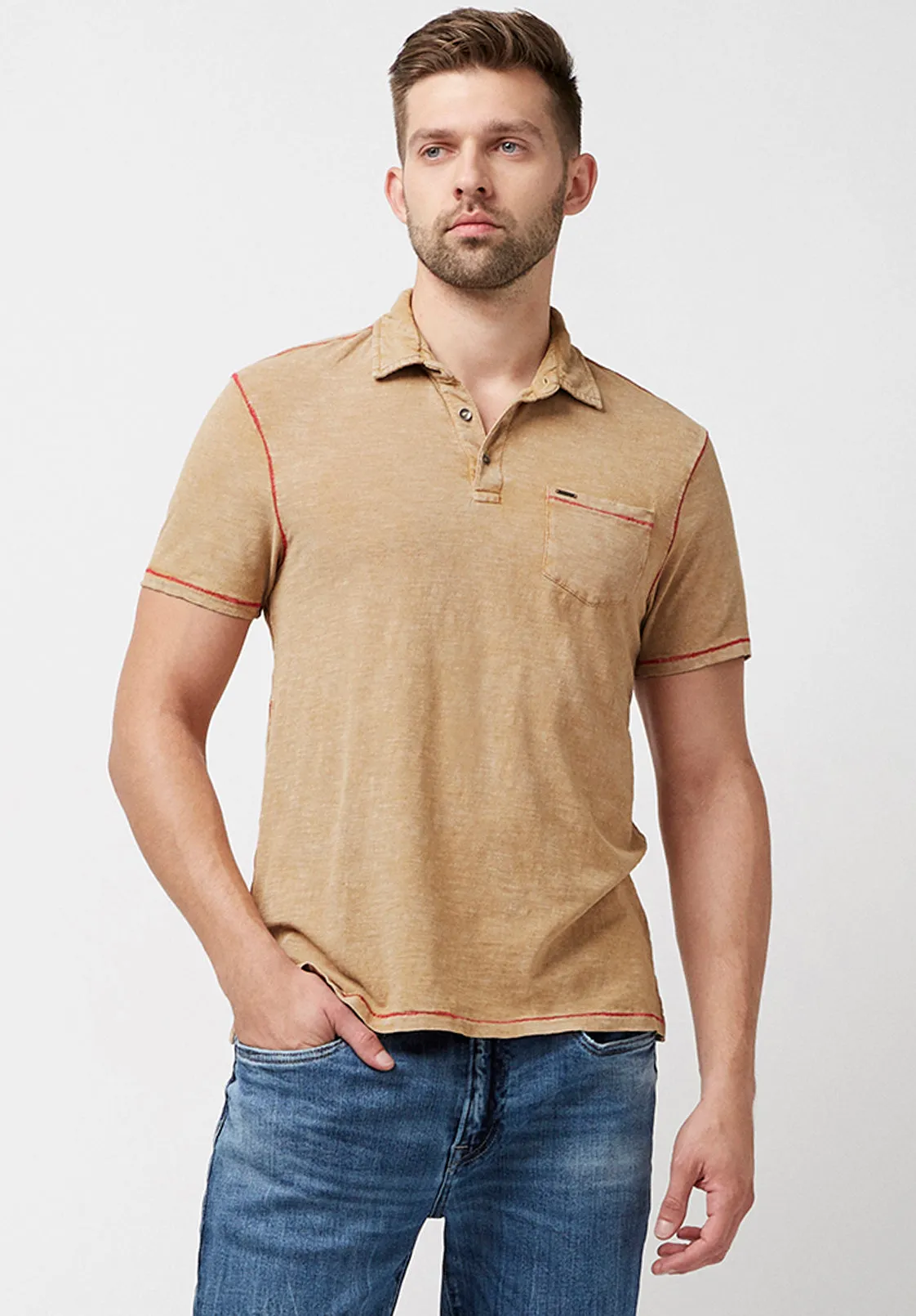 Kacinos Optic Wash Tan Polo - BM23843 sold by Buffalo David Bitton product image thumbnail 3