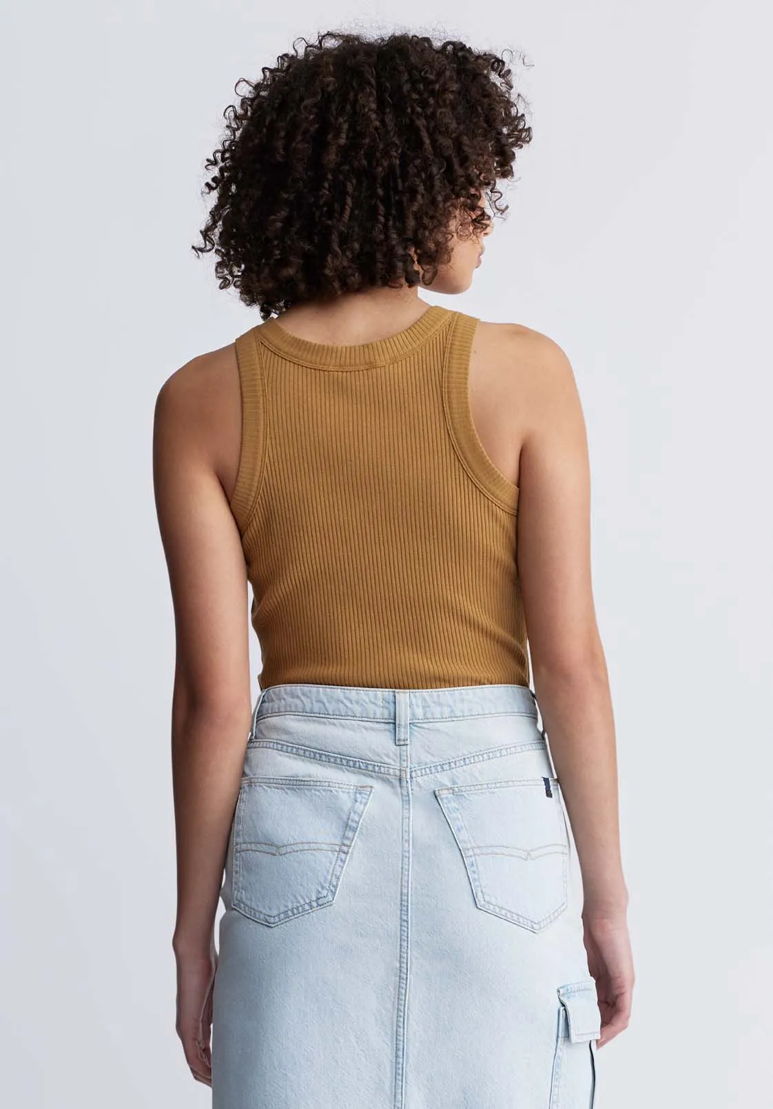 Regine Women’s Ribbed Tank Top in Tan - KT0119P sold by Buffalo David Bitton product image thumbnail 4