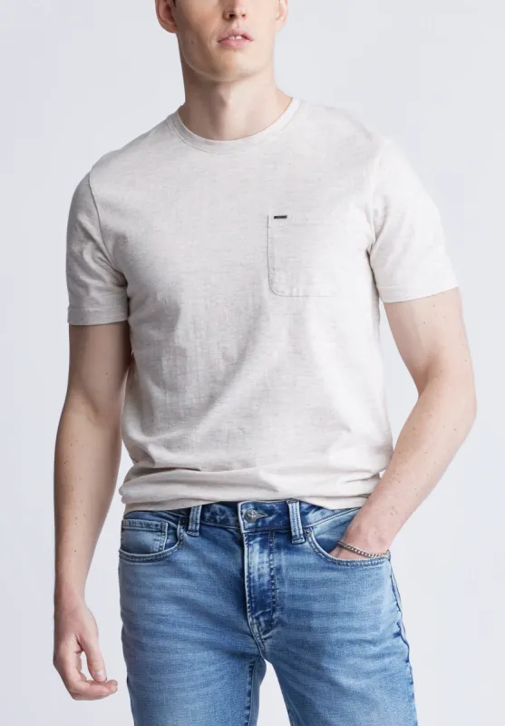 Kennel Men's T-shirt with Pocket, Light Heather Pink - BM24459 sold by Buffalo David Bitton