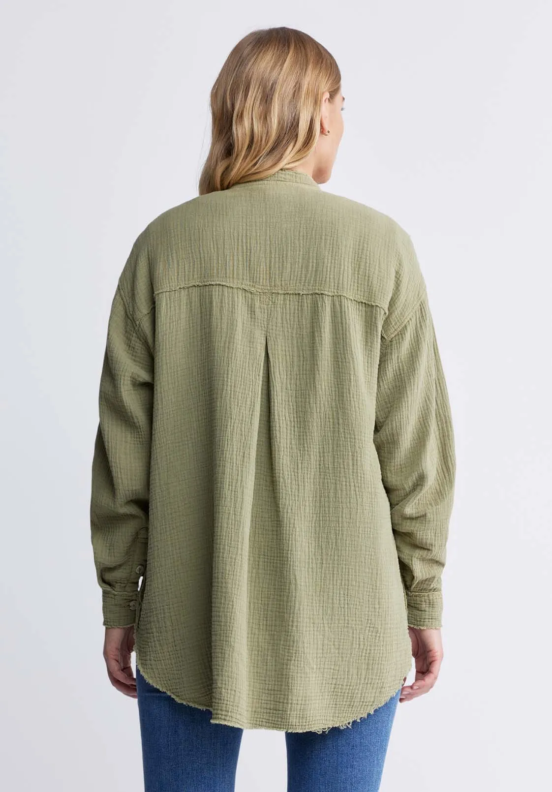 Taylee Women’s Oversized Blouse in Olive Green - WT0089P sold by Buffalo David Bitton product image thumbnail 3