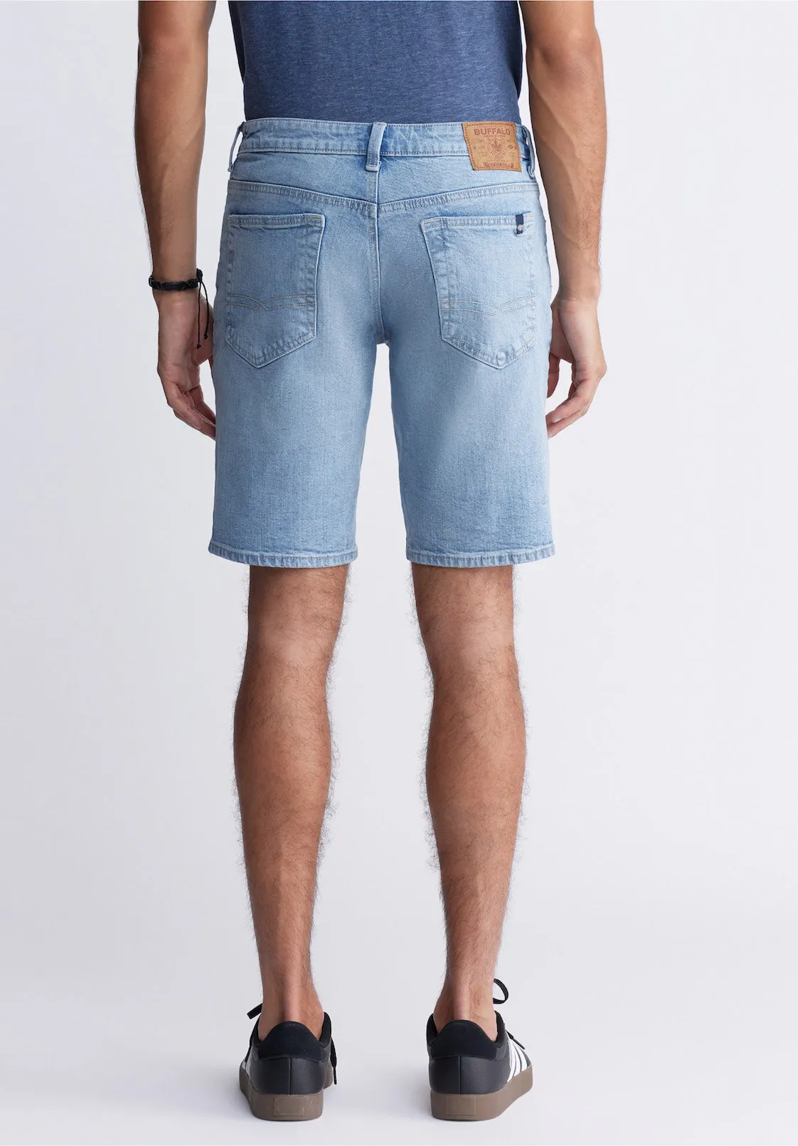 Relaxed Straight Dean Men's Denim Shorts in Authentic Worn Wash - BM22952 sold by Buffalo David Bitton product image thumbnail 3