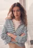 Ellowynne Women’s Striped Pullover in White & Blue - KT0099P sold by Buffalo David Bitton