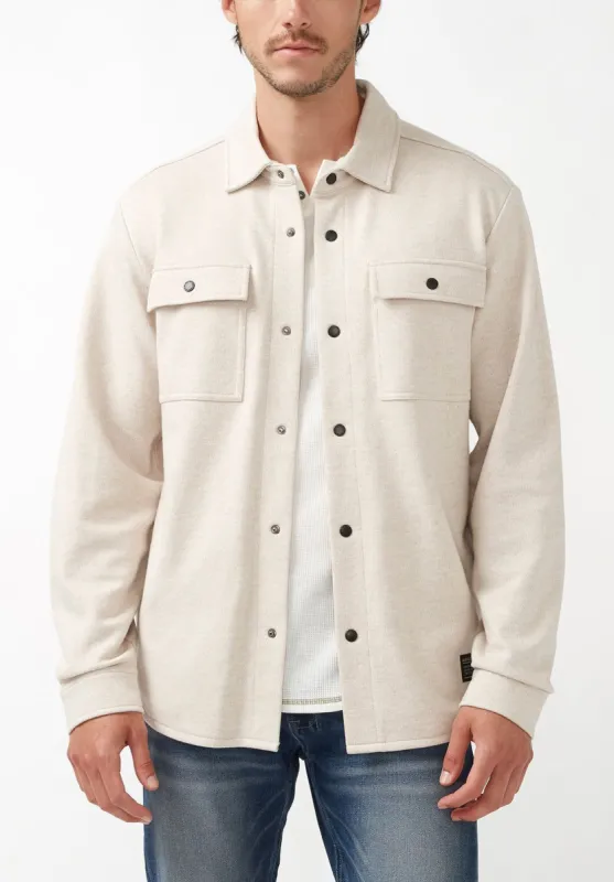Fabion Men's Shacket in Heather Oatmeal - BPM14114 sold by Buffalo David Bitton