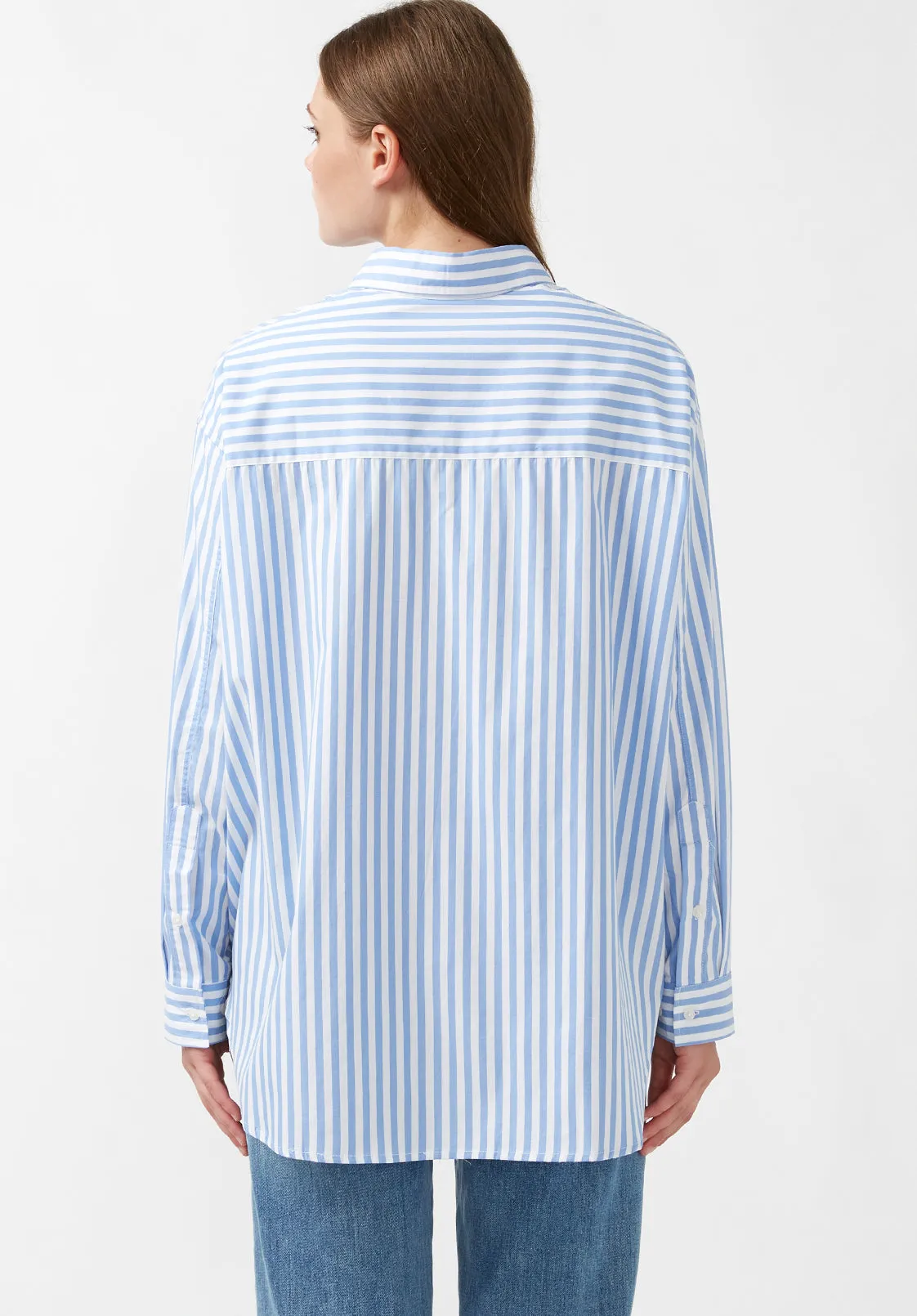 Hayden Women's Oversize Boyfriend Shirt in Striped Blue - WT0614H sold by Buffalo David Bitton product image thumbnail 2