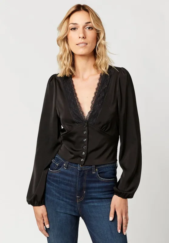Raquel Lace Trim Blouse - WT0102F sold by Buffalo David Bitton