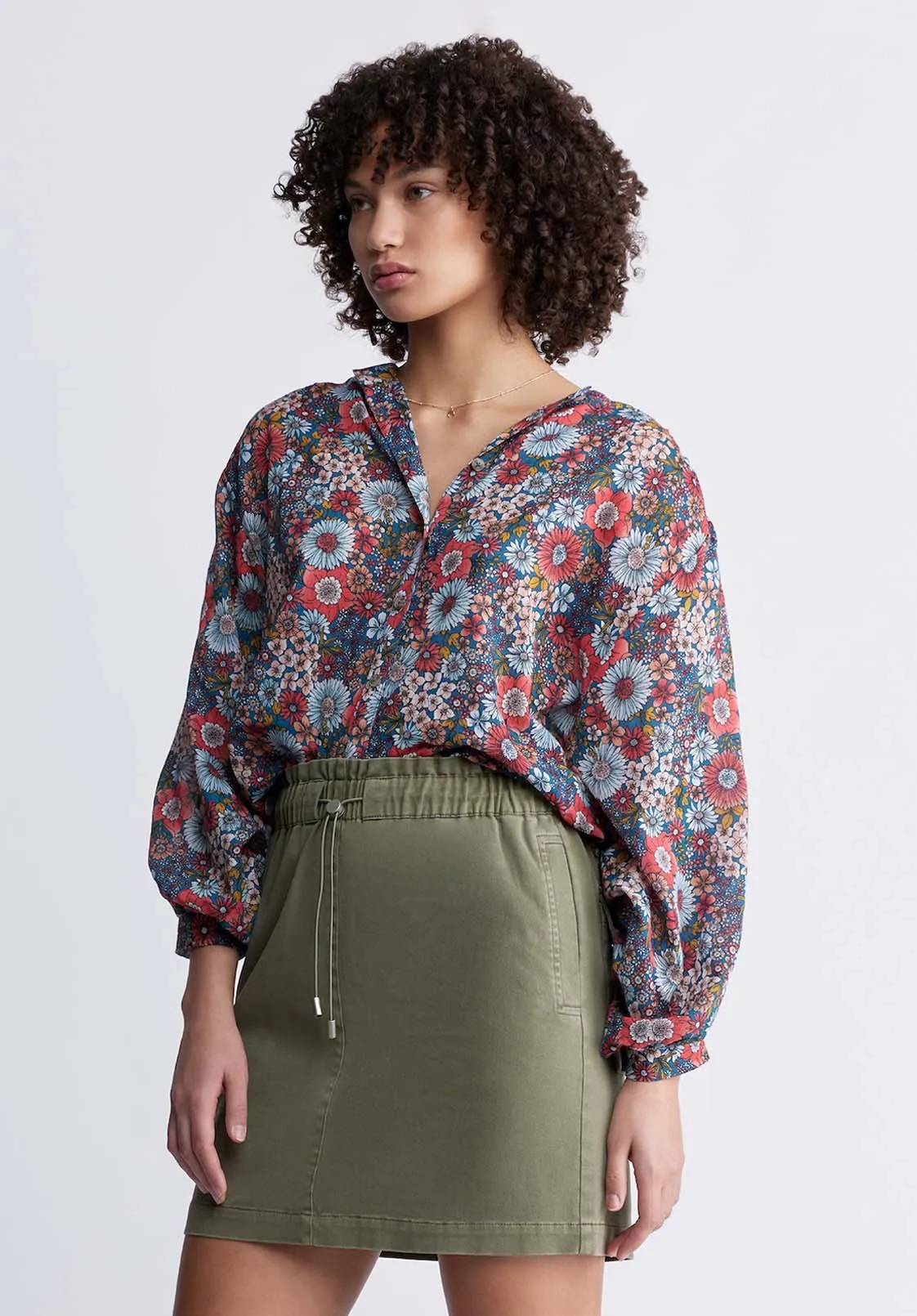 Ishara Women’s Balloon Sleeve Blouse in Floral Print - WT0079P sold by Buffalo David Bitton product image thumbnail 3