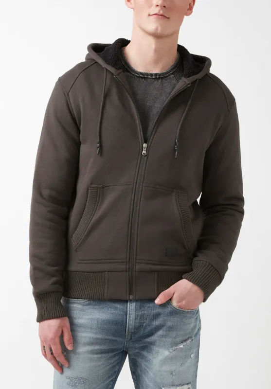 Fasox Men’s Hoodie Sherpa Sweatshirt in Charcoal - BM24161 sold by Buffalo David Bitton