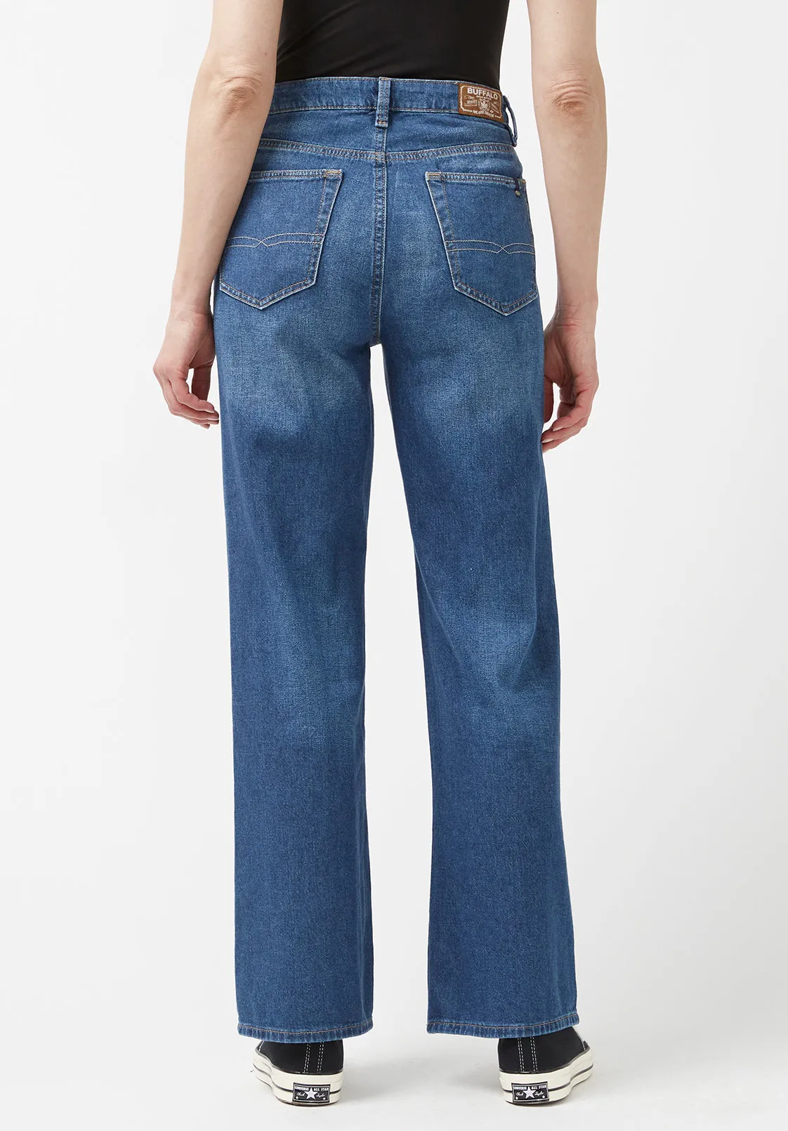 High Rise Wide Leg Addie Women's Jeans in Antique Sanded Blue - BL15817 sold by Buffalo David Bitton product image thumbnail 2