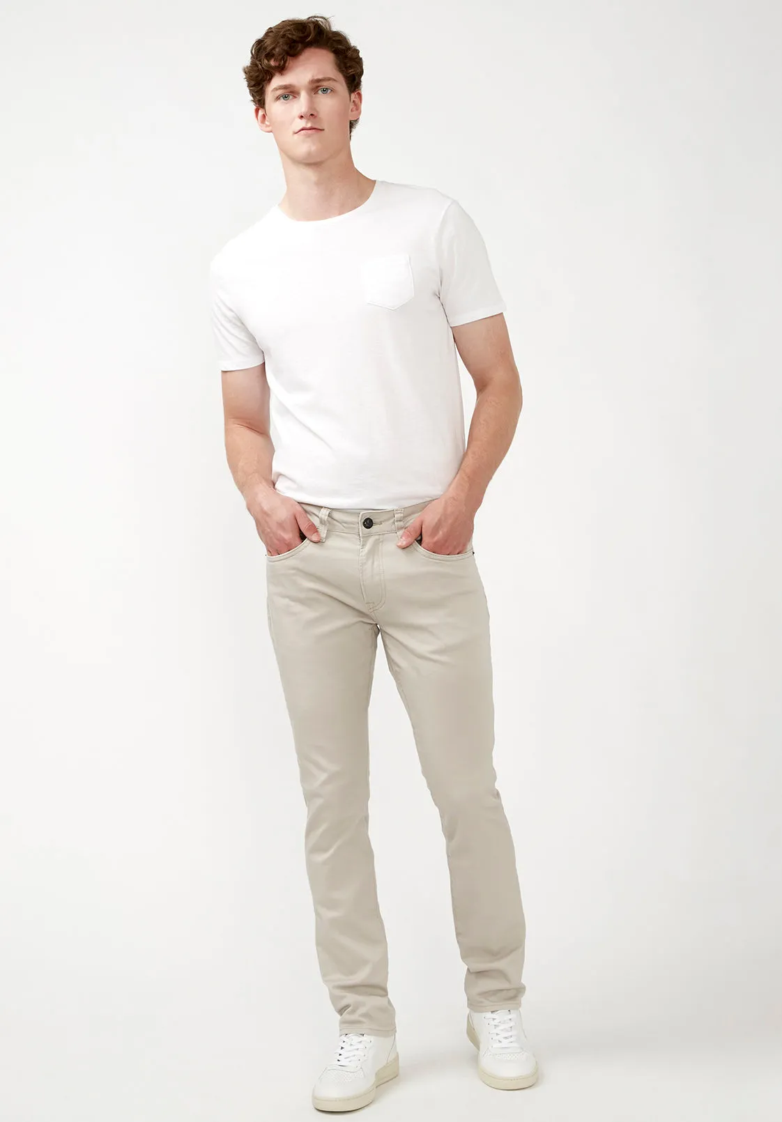 Slim Ash Men's Twill Pants in Beige - BM22017 sold by Buffalo David Bitton product image thumbnail 5