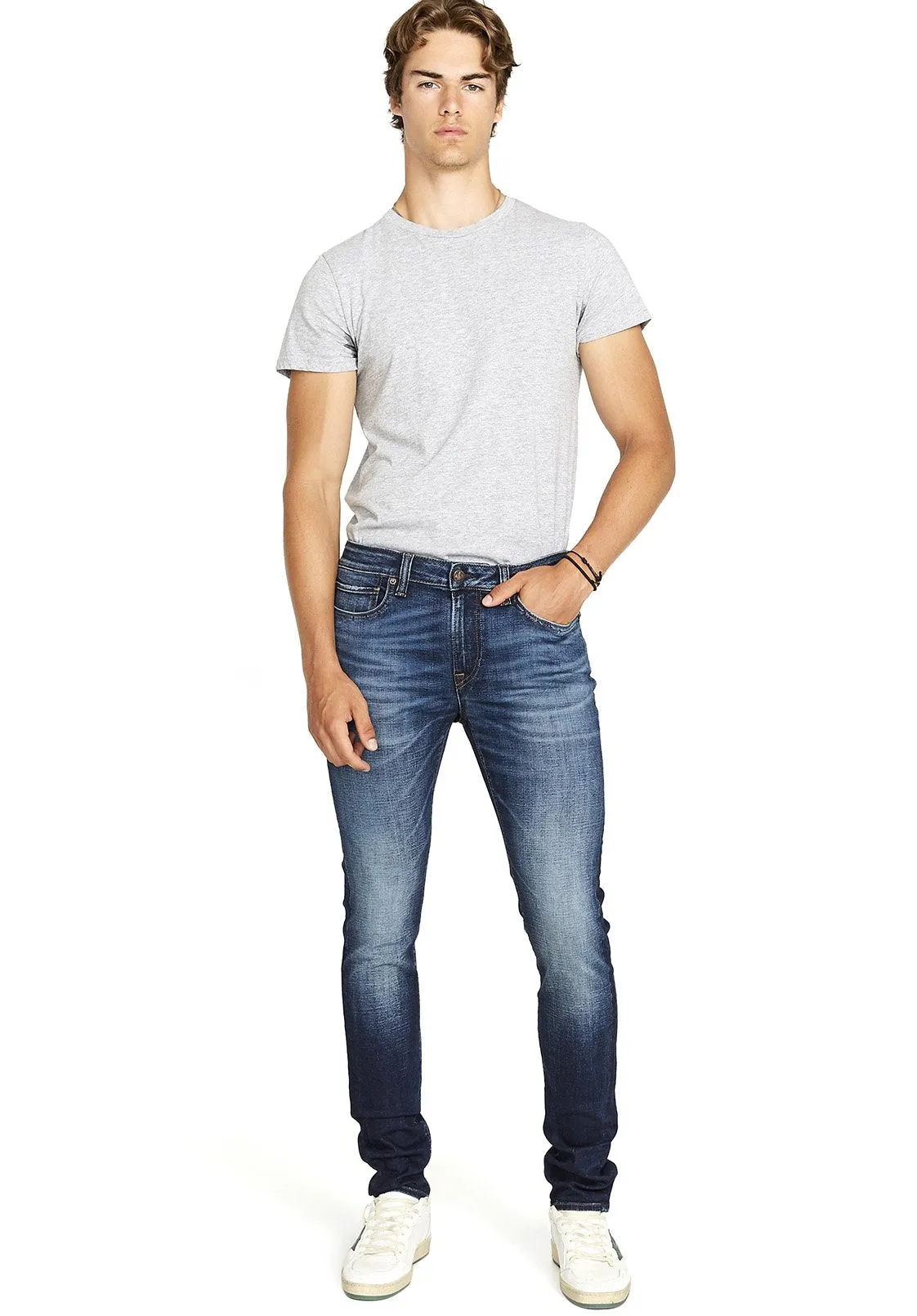 Max Men's Skinny Jeans, Light Medium Blue - BM22586 sold by Buffalo David Bitton product image thumbnail 4