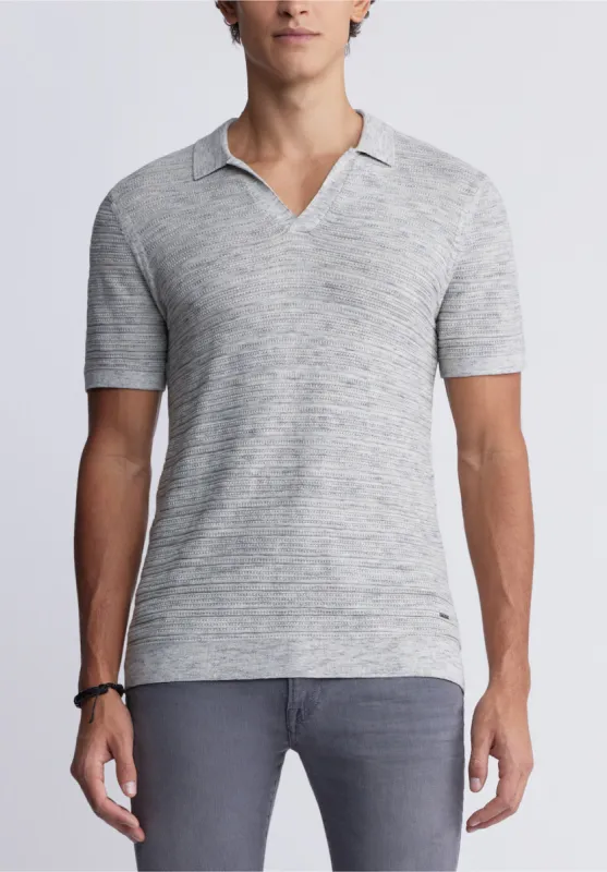 Woopy Men's Short Sleeve Polo in Heather Grey - BM24361 made by Buffalo David Bitton
