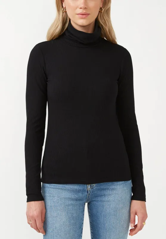 Mavra Women's Ribbed Turtleneck in Black - KT0052F sold by Buffalo David Bitton