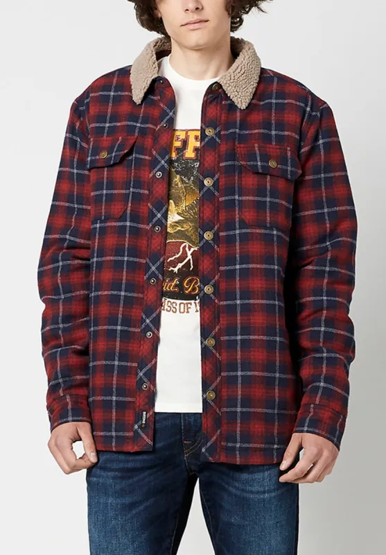 Sahot Men's Shacket in Red Plaid - BM23804 sold by Buffalo David Bitton