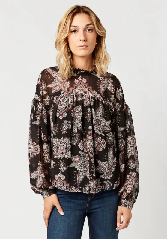 Onyx High Neck Blouse - WT0106F sold by Buffalo David Bitton