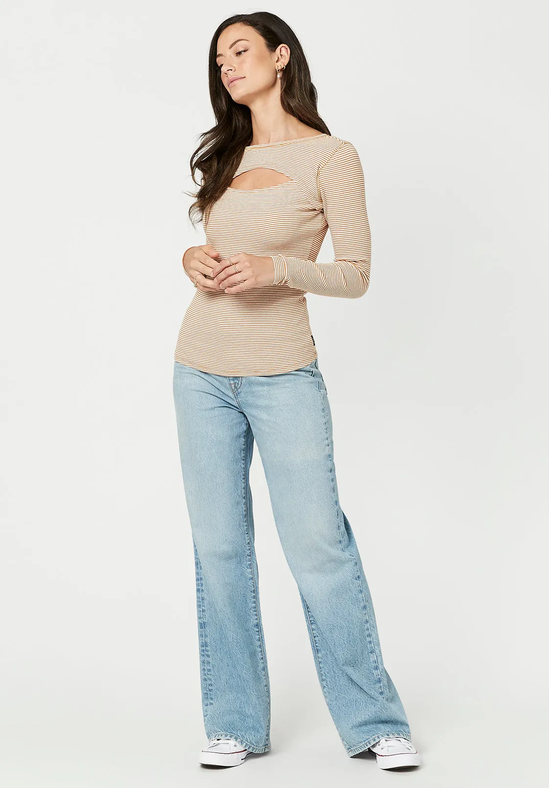 Nanie Cut-Out Ribbed Top - KT2089F sold by Buffalo David Bitton product image thumbnail 4