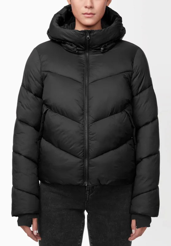 Janice Black Ladies Hooded Puffer Jacket - OBLEF008 sold by Buffalo David Bitton