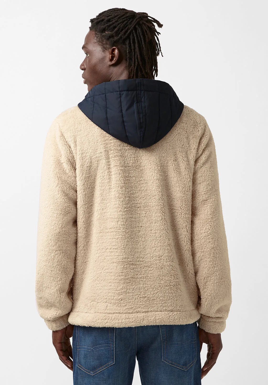 Fibet Men’s Hoodie Sweater Jacket in Beige & Navy Combo - BM24072 sold by Buffalo David Bitton product image thumbnail 2
