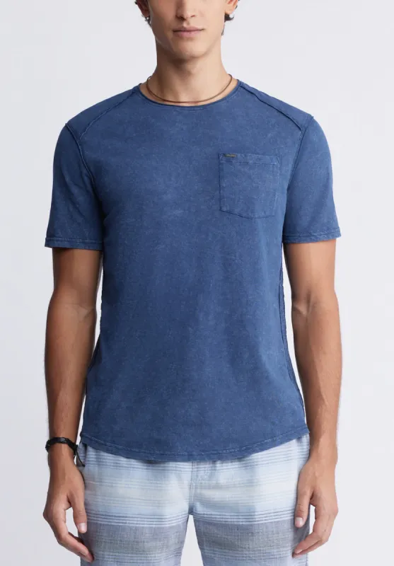 Kamizo Men's Pocket T-shirt in Whale Blue - BM24346 made by Buffalo David Bitton