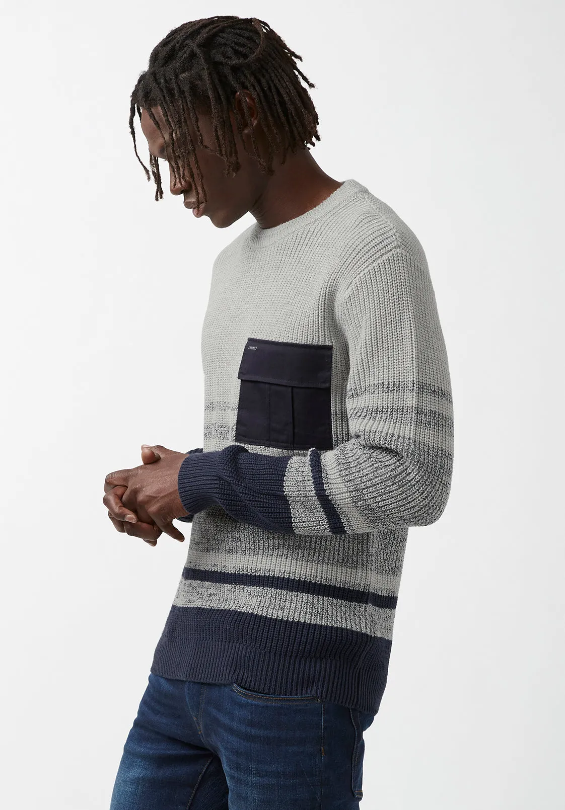 Walima Men’s Sweater in Navy - BM24058 sold by Buffalo David Bitton product image thumbnail 5