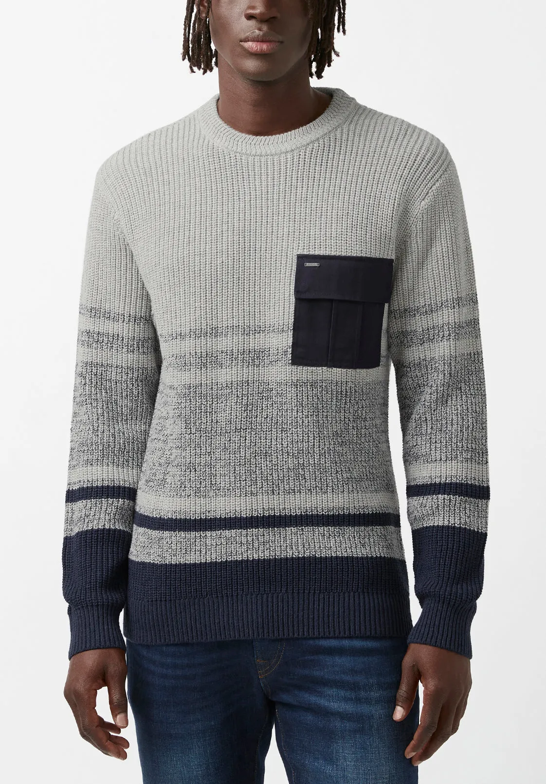 Walima Men’s Sweater in Navy - BM24058 sold by Buffalo David Bitton