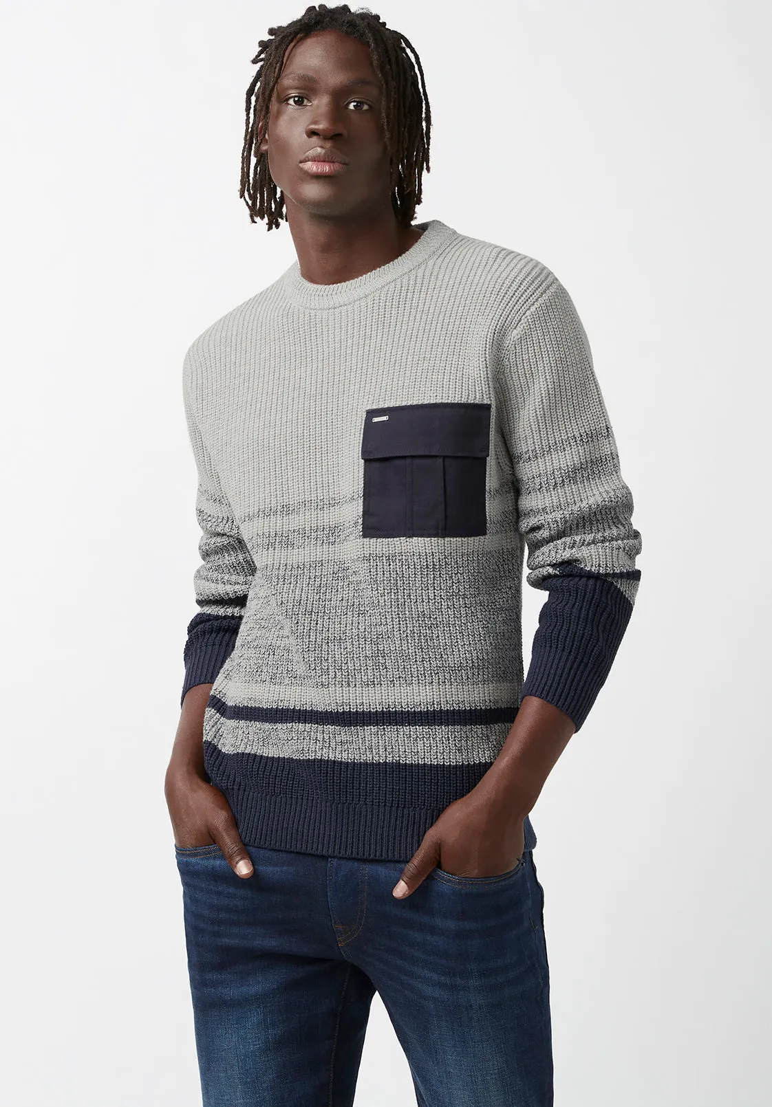 Walima Men’s Sweater in Navy - BM24058 sold by Buffalo David Bitton product image thumbnail 4