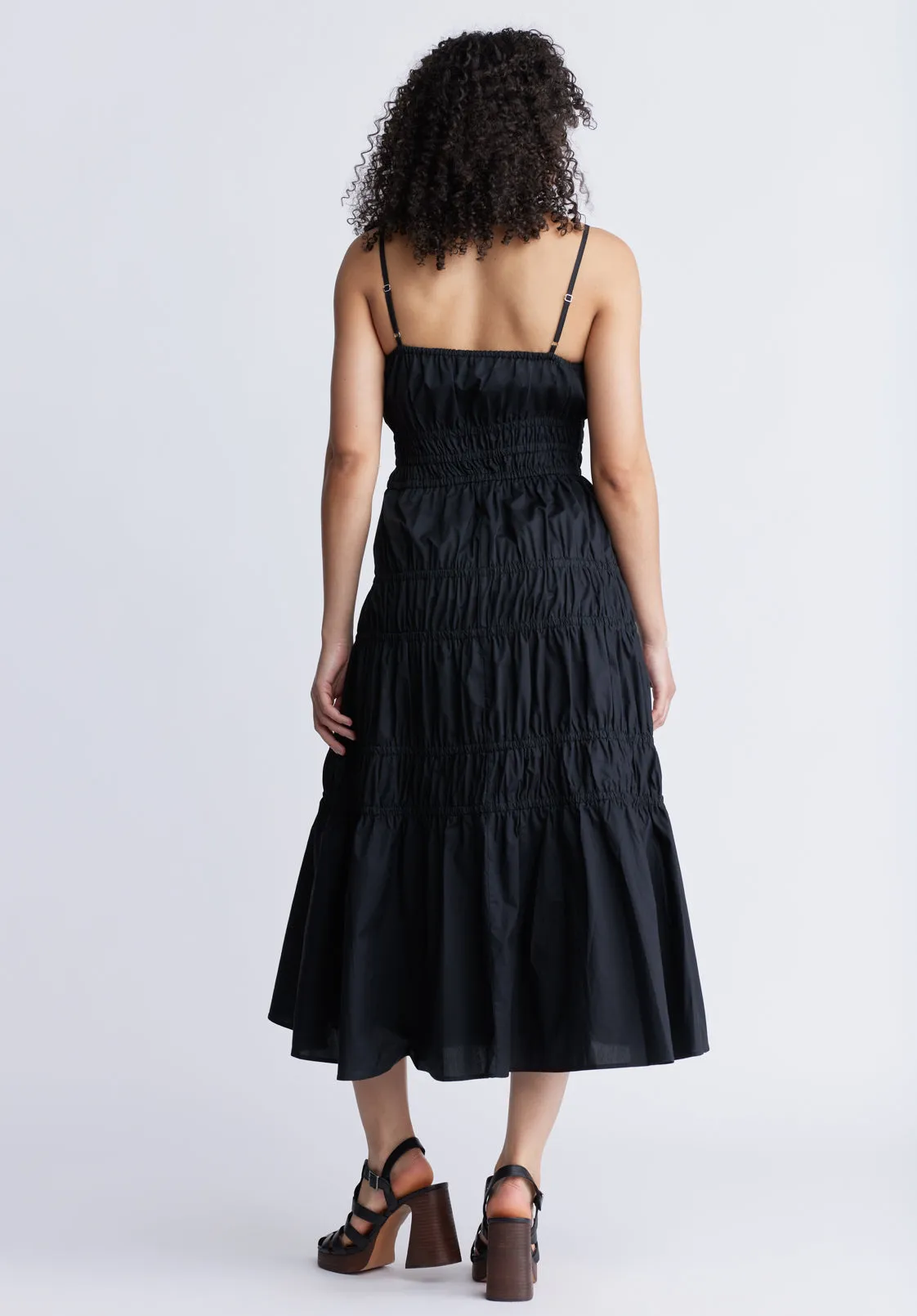 Balia Women's Long Ruched Tiered Dress, Black- WD0047S sold by Buffalo David Bitton product image thumbnail 4