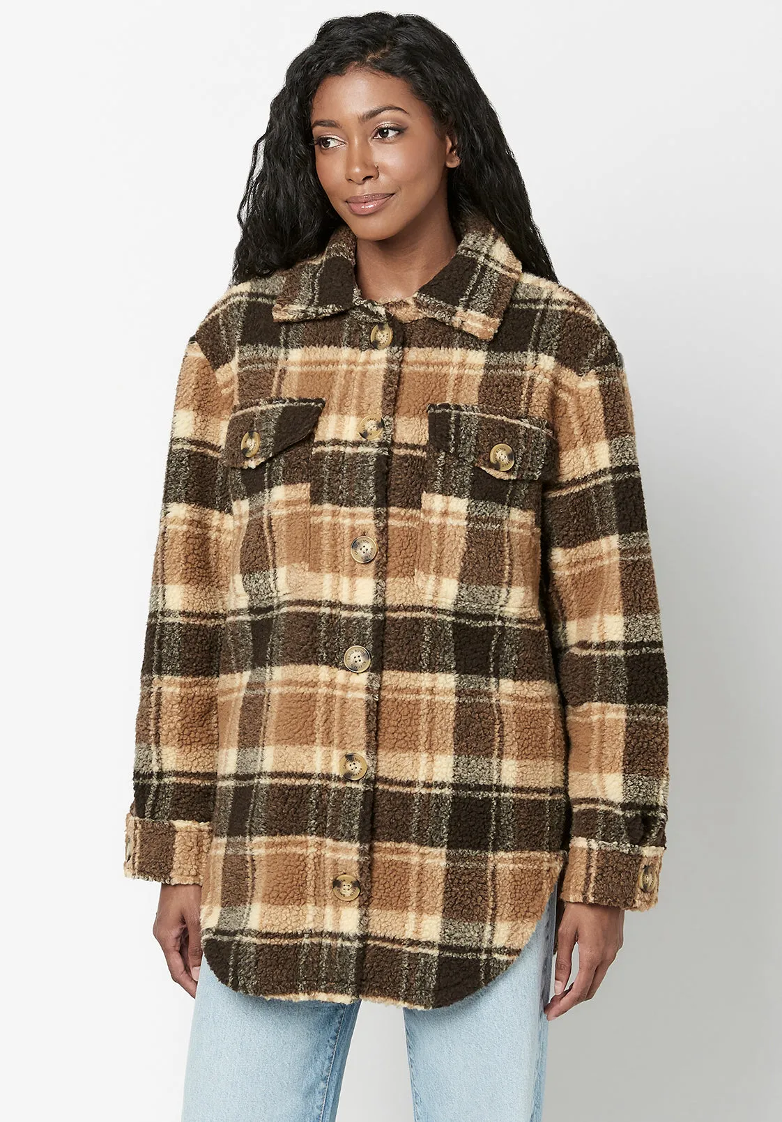 Oversize Sterling Sherpa Shacket - JK0576F sold by Buffalo David Bitton