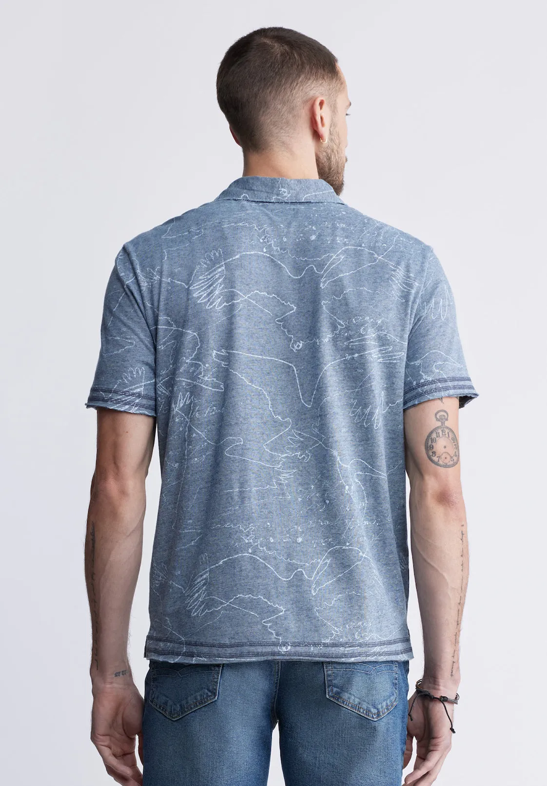 Komodo Men's Short Sleeve Polo in Mirage Blue - BM24248 sold by Buffalo David Bitton product image thumbnail 4