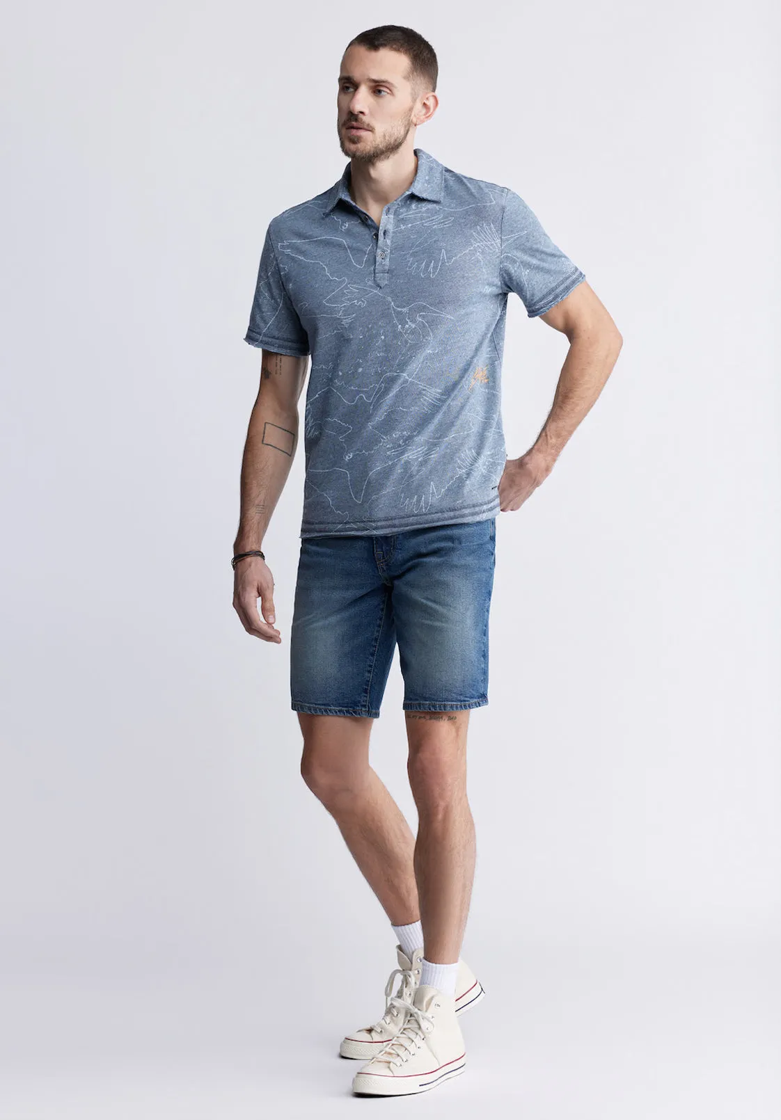 Komodo Men's Short Sleeve Polo in Mirage Blue - BM24248 sold by Buffalo David Bitton product image thumbnail 5