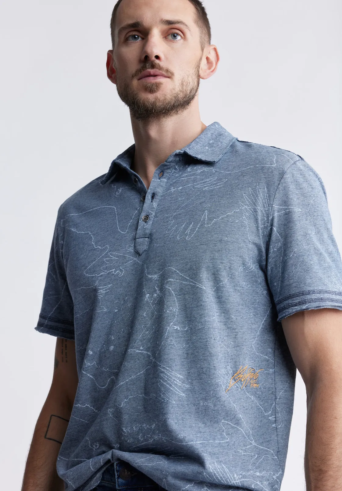 Komodo Men's Short Sleeve Polo in Mirage Blue - BM24248 sold by Buffalo David Bitton product image thumbnail 2