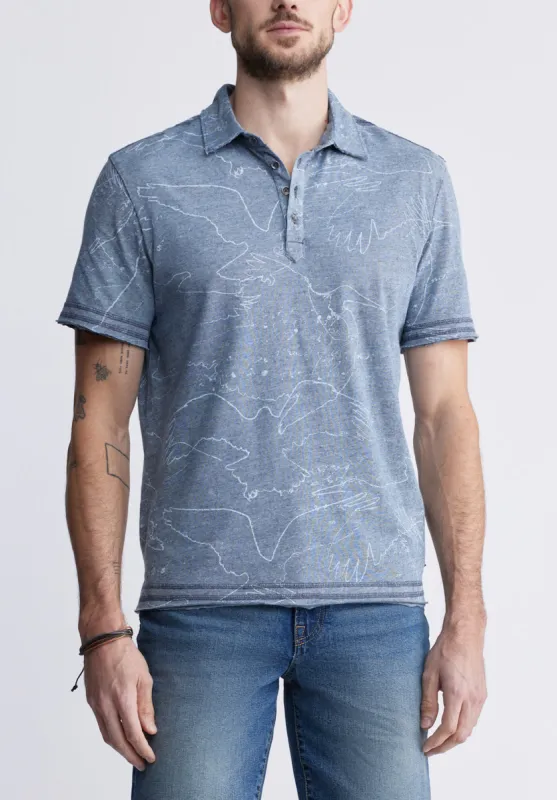 Komodo Men's Short Sleeve Polo in Mirage Blue - BM24248 sold by Buffalo David Bitton