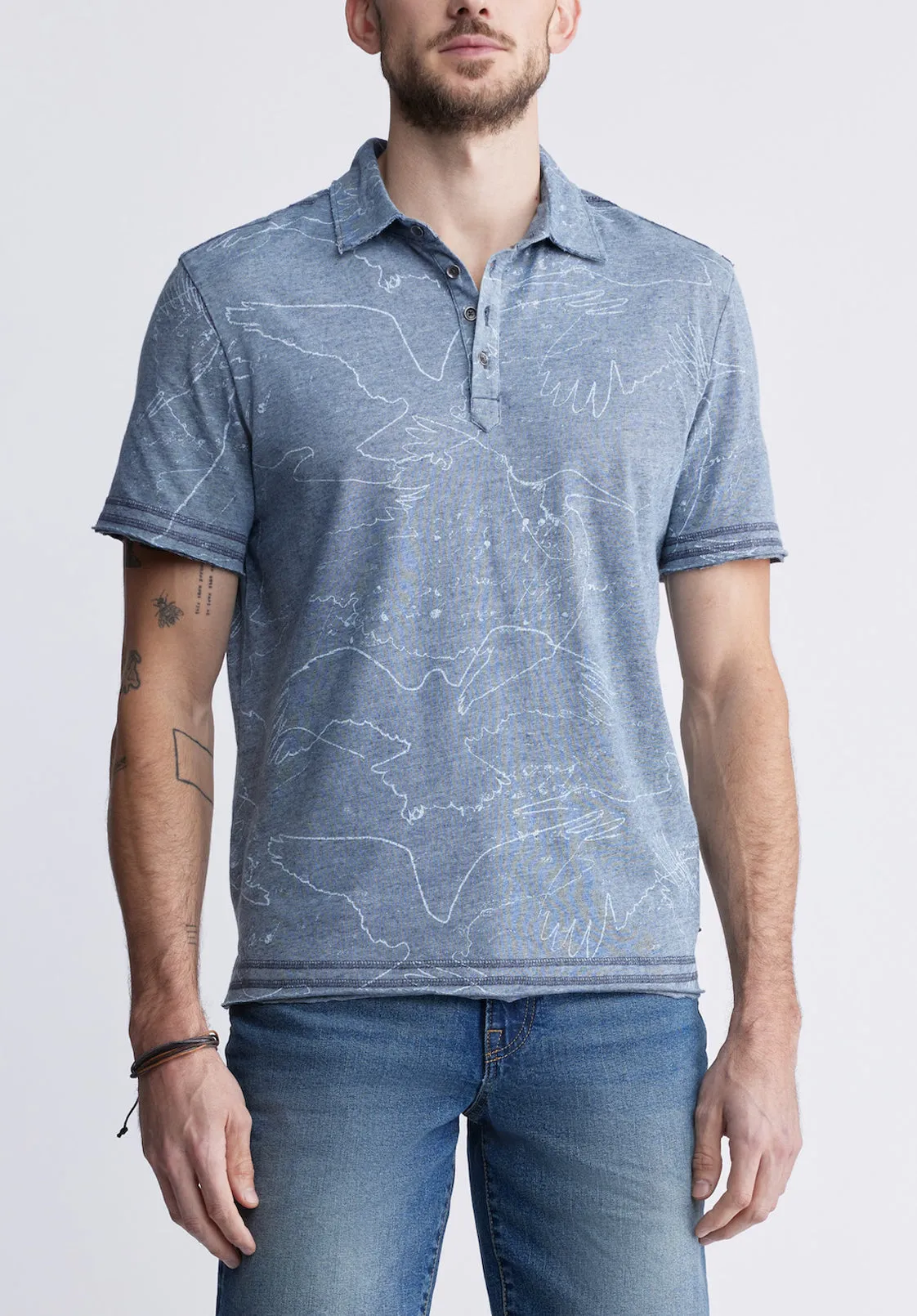Komodo Men's Short Sleeve Polo in Mirage Blue - BM24248 sold by Buffalo David Bitton