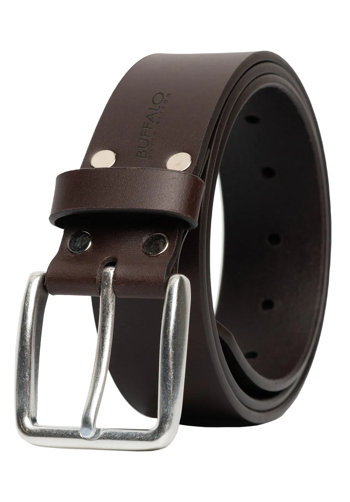 Smooth Full Grain Brown Buffalo Leather Belt - BB1001C13 sold by Buffalo David Bitton product image thumbnail 2