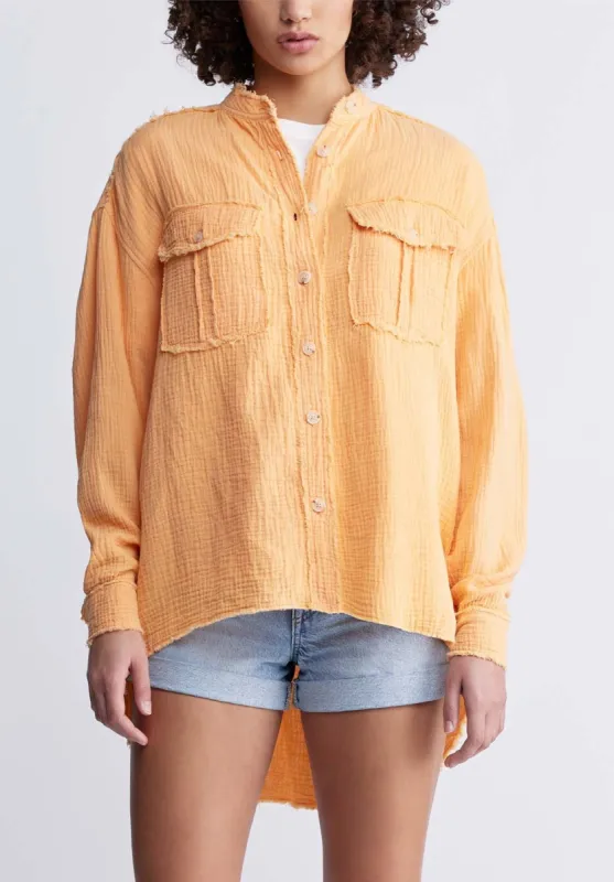Taylee Women’s Oversized Blouse in Tangerine - WT0089P sold by Buffalo David Bitton