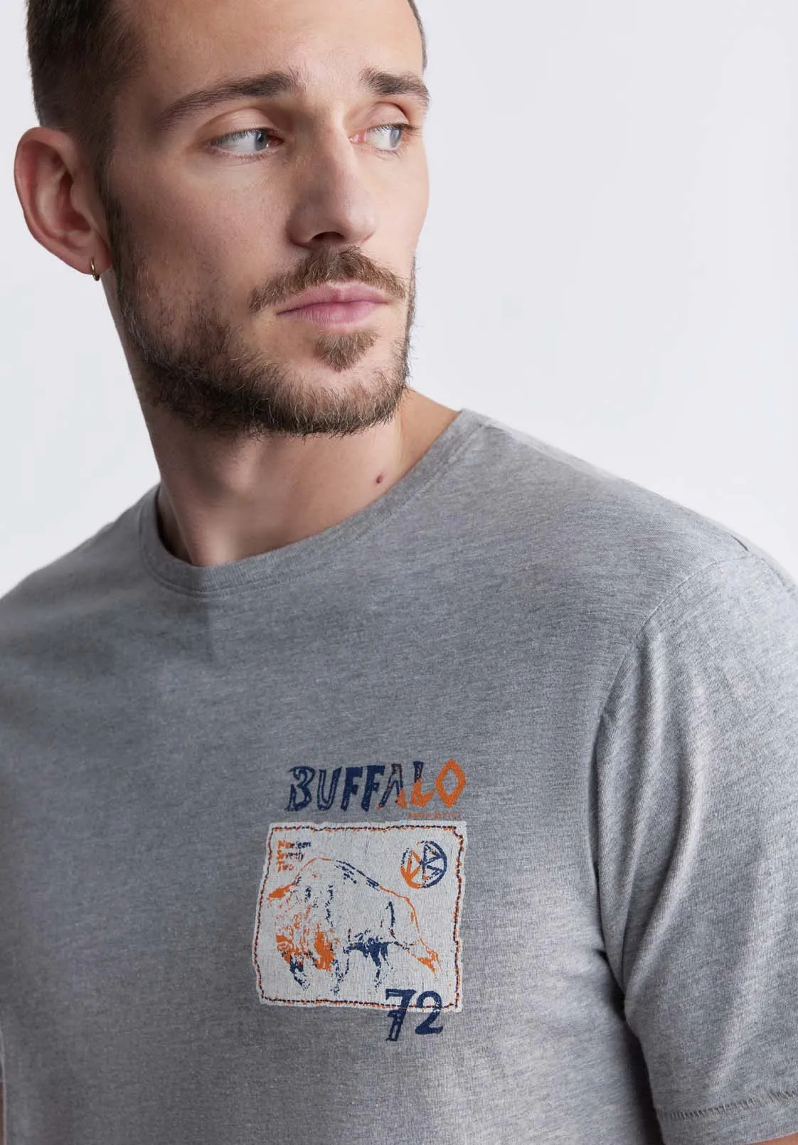 Tosim Men's Graphic T-shirt in Heather Grey - BM24329 sold by Buffalo David Bitton product image thumbnail 4