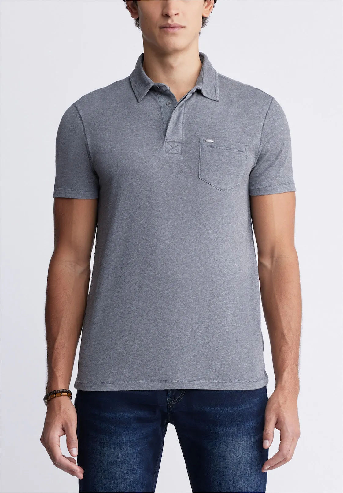 Kasper Men's Short Sleeve Polo in Charcoal Grey - BM24233 sold by Buffalo David Bitton