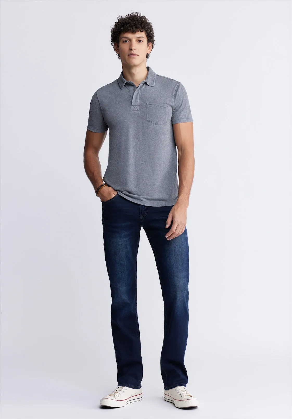 Kasper Men's Short Sleeve Polo in Charcoal Grey - BM24233 sold by Buffalo David Bitton product image thumbnail 5
